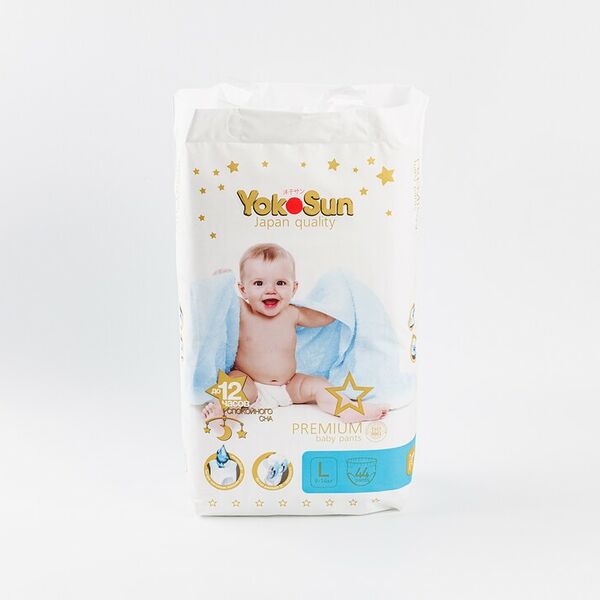 Подгузники-трусики YokoSun Premium размер L 9-14 кг 44 шт