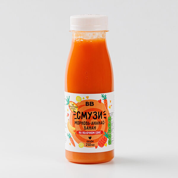 Смузи Морковь-ананас-банан на яблочном соке