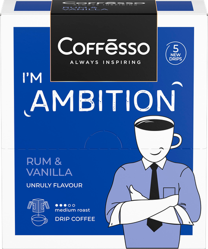 

Кофе в дрип-пакетах Coffesso Амбиции (Ambition) ром ваниль 5 шт. х 10 г