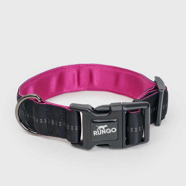 Ошейник Rungo Downtown Extra Wide S-M: 32–45 см х 38 мм черный с орхидеей