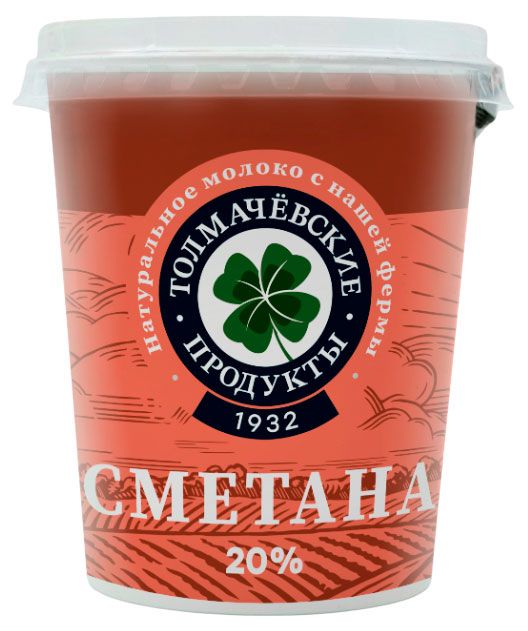 

Сметана Толмачёвские продукты 20% 300 г дизайн упаковки в ассортименте