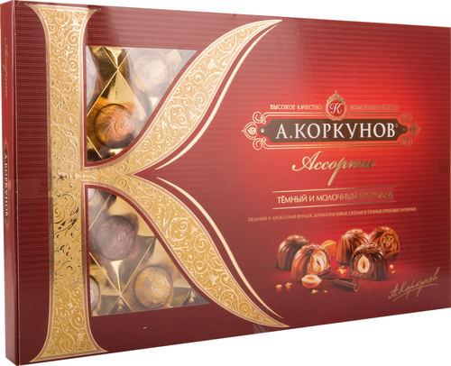 

Конфеты Коркунов Ассорти из темного и молочного шоколада 256 г