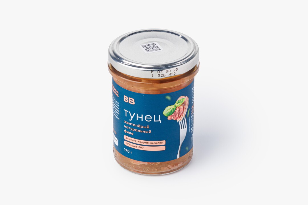 

Тунец филе ВкусВилл натуральный 190 г