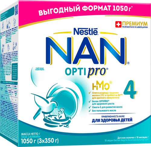 

Смесь детская сухая NAN 4 Optipro с 18 месяцев 1050 г