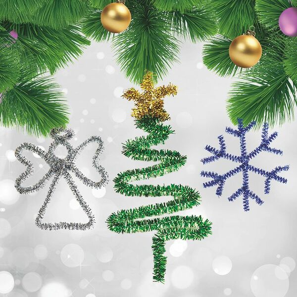 Мишура новогодняя, Снежное кружево, 30 см, 60 шт., в ассортименте