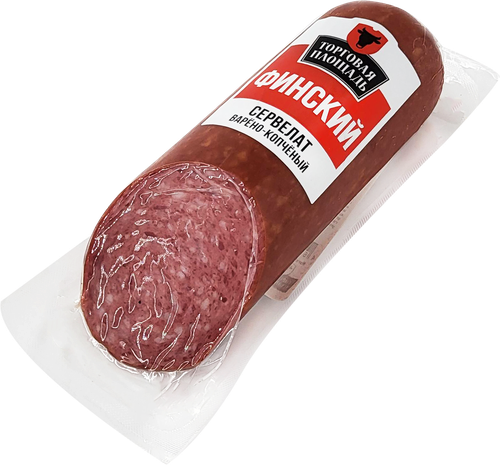 

Колбаса Торговая площадь Сервелат Финский копчено-вареная 270 г