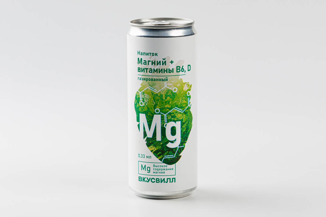 

Напиток Вкусвилл Магний плюс витамины B6 D 330 мл