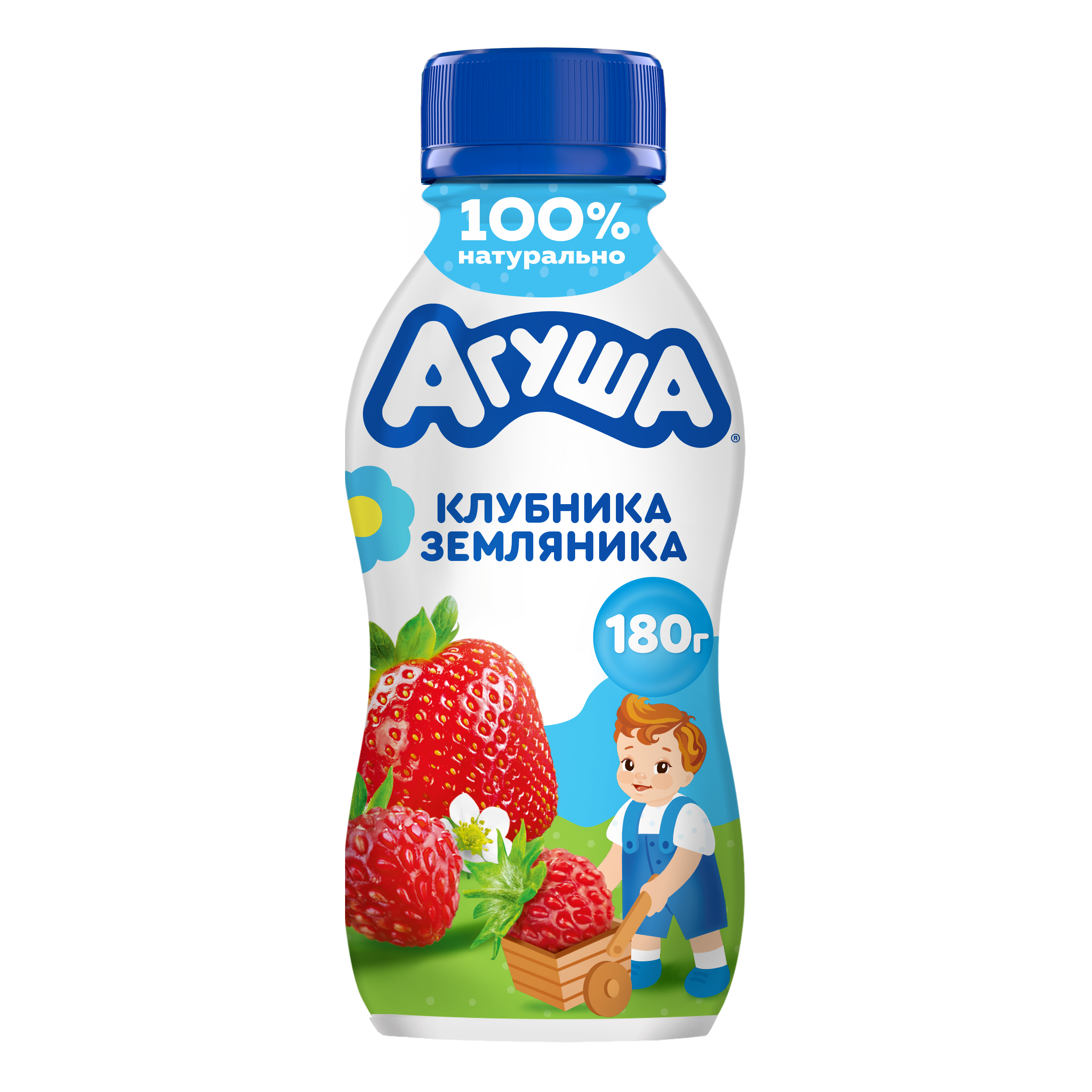 

Йогурт детский питьевой Агуша Клубника-Земляника с 3 лет 180 г