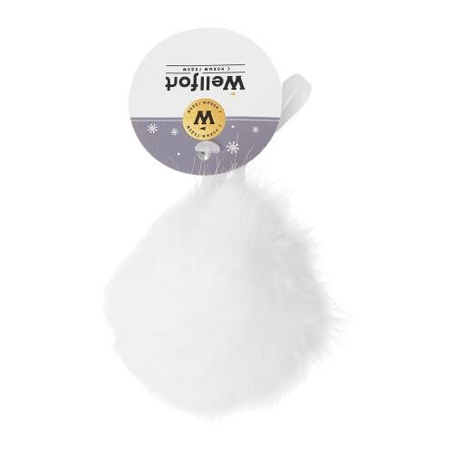 Новогоднее украшение Wellfort Пушистый шар белый 8 см