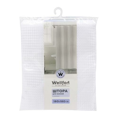 Штора для ванной Wellfort с кольцами 180x180 см