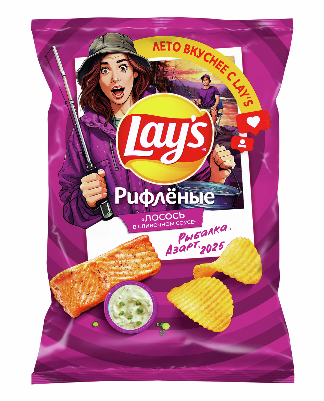 

Картофельные чипсы Lay's рифленые Сливочный лосось 140 г