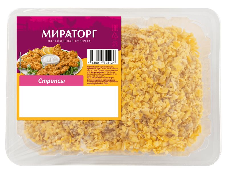 

Стрипсы Мираторг из мяса цыпленка 350 г
