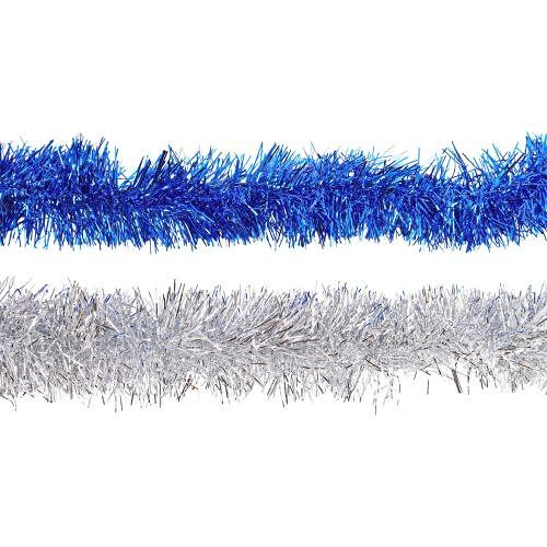 Мишура классика синяя/серая 9см*2м в ассортименте