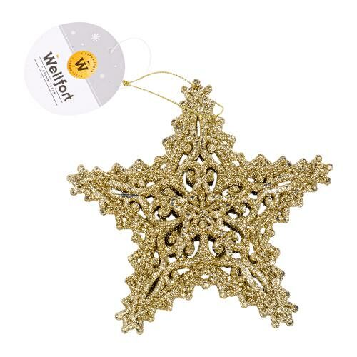 Украшение Wellfort Звезда блестящая 12 см  1 шт. цвет в ассортименте