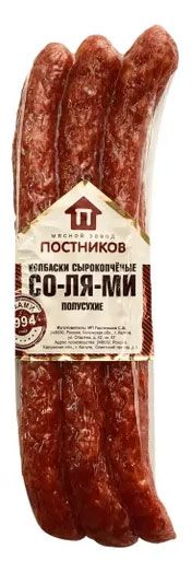 

Колбаски сырокопченые Постников Со-ля-ми 145 г