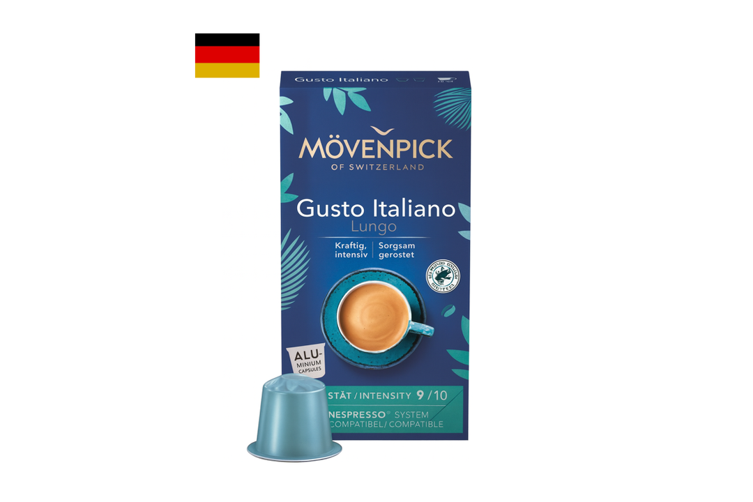 

Кофе в капсулах Movenpick Gusto Italiano Lungo натуральный жареный молотый 10 штук 57 г