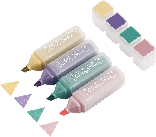 

Набор текстовыделителей Meshu Shiny 4 цвета