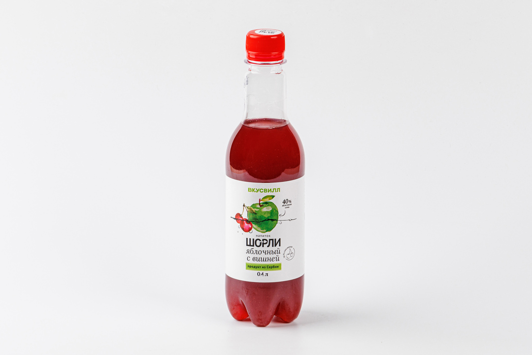 

Напиток ВкусВилл Шорли яблочный с вишней 400 мл