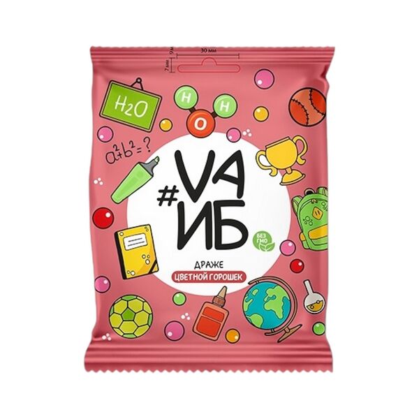Драже ЦВЕТНОЙ ГОРОШЕК пак вес 75г Красный Пищевик Республика Беларусь
