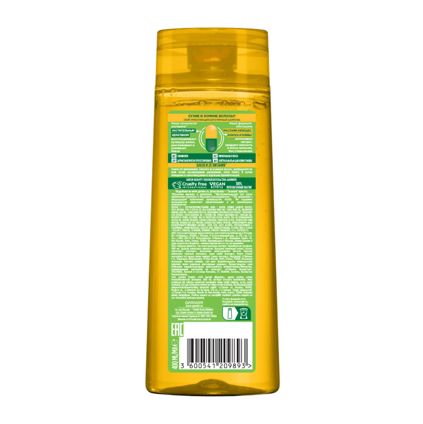 

Шампунь Garnier Fructis Тройное Восстановление для поврежденных и ослабленных волос 400 мл