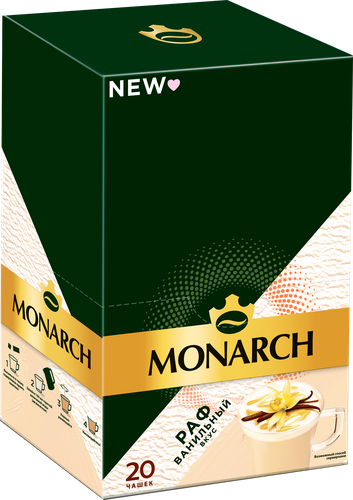 

Напиток кофейный растворимый Monarch Pаф со вкусом ванили, 15 г х 20 шт.