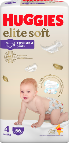 

Трусики-подгузники Huggies Elite Soft 4 9-14 кг 56 шт.