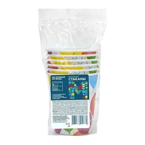 Одноразовый Магнит стакан из картона 6 шт. 250 мл