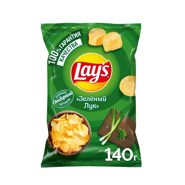 Чипсы картофельные Lay's Зеленый Лук 140 г