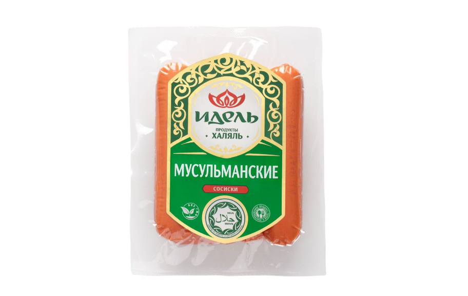 

Сосиски Рахмат Мусульманские из мяса птицы вареные, 400 г