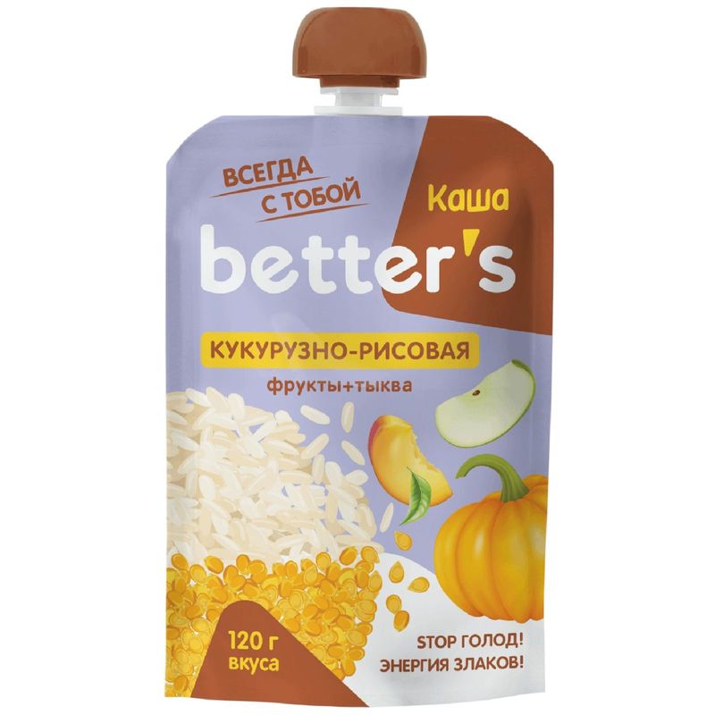 

Каша Better's кукурузно-рисовая с тыквой 120 г