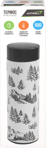 

Термос ACTIWELL 500мл, с двойными стенками и температурным дисплеем, Арт WL002