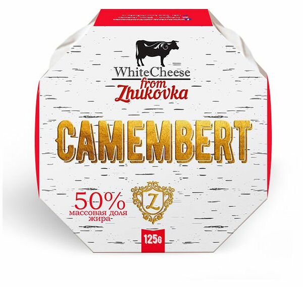 Сыр камамбер White cheese from Zhukovka с белой плесенью 50% БЗМЖ 125 г