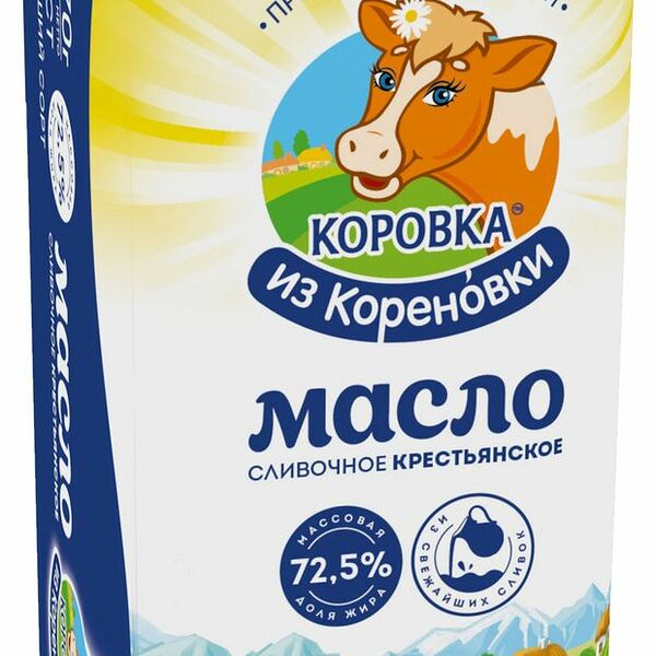 Масло Коровка из Кореновки Крестьянское сливочное 72.5% 170 г