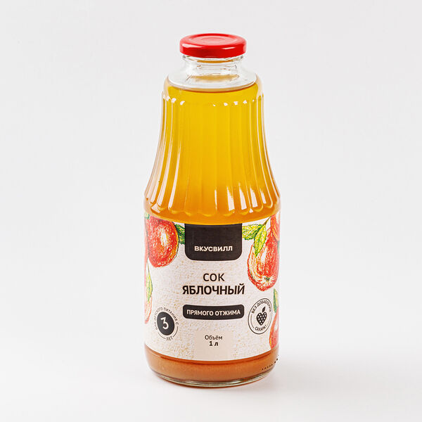 Сок яблочный Вкусвилл, 1 л