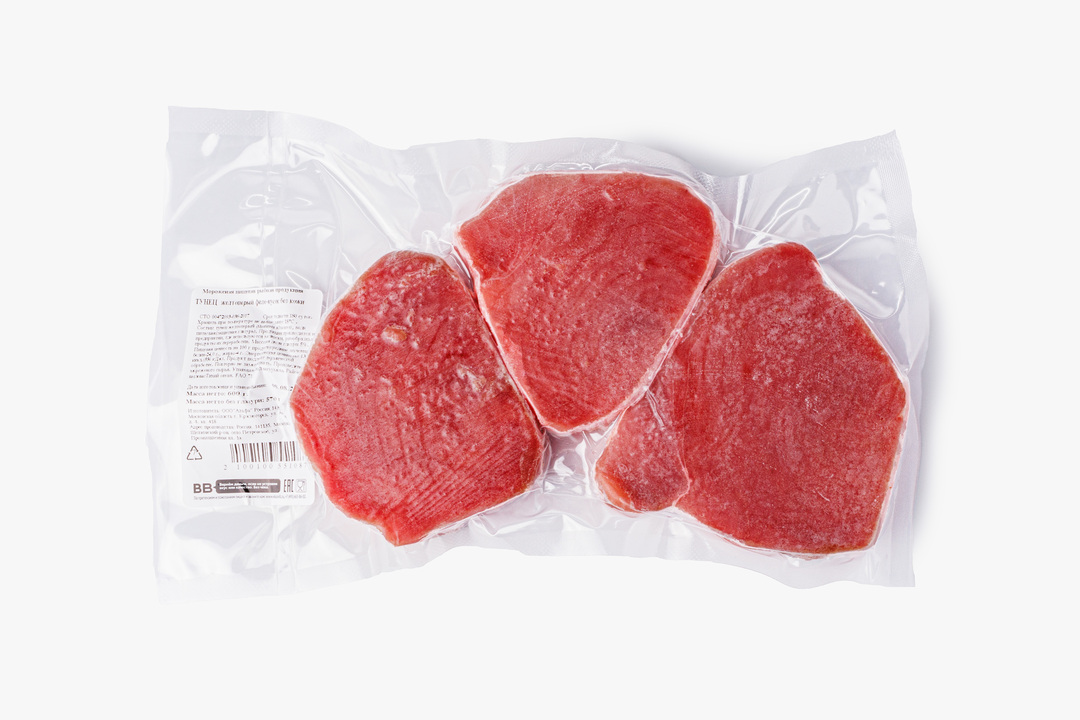 

Тунец филе-кусок без кожи ВкусВилл замороженный 600 г