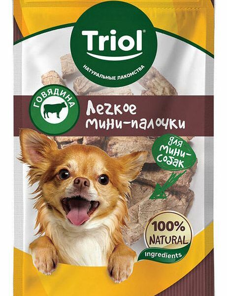 Лакомство для собак легкое говяжье Triol 30 г