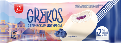 

Мороженое Инмарко Gre-Kos Эскимо с греческим йогуртом и голубикой 4% 57 г