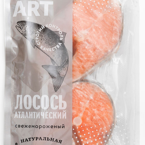 Лосось Вкус Арт стейк на коже замороженный 500 г