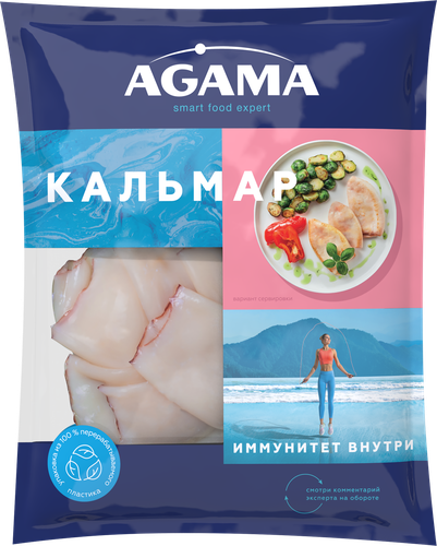 

Кальмар Agama филе слабо-мороженный 600 г