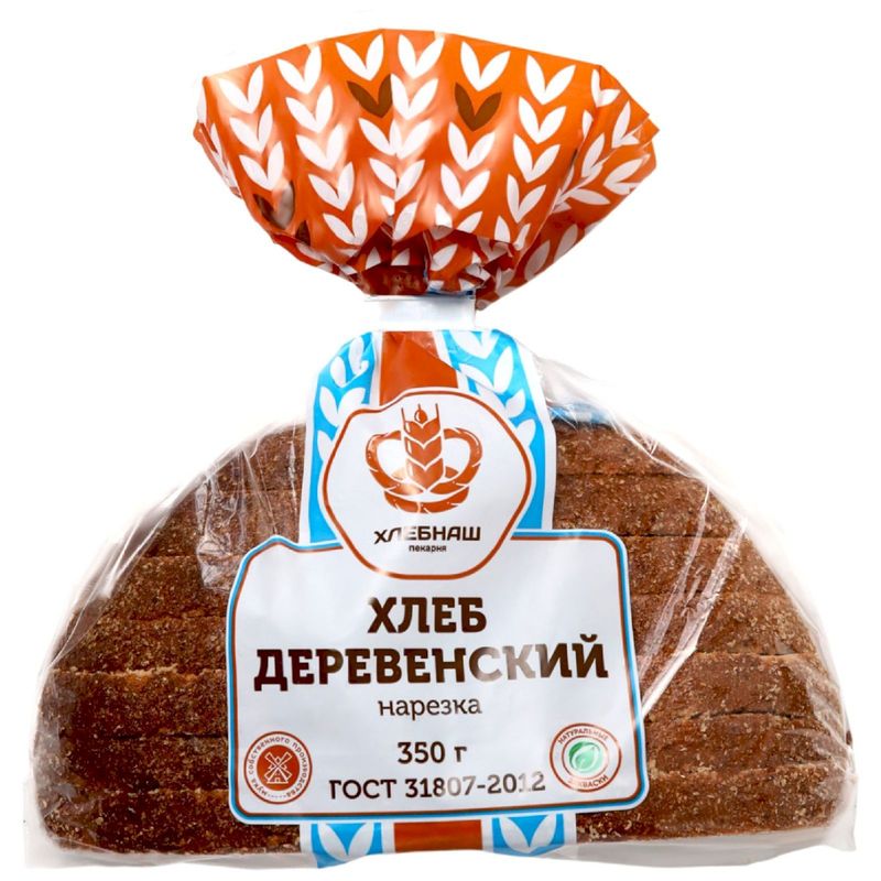 

Хлеб Хлебнаш Деревенский ржано-пшеничный половинка нарезка, 350 г