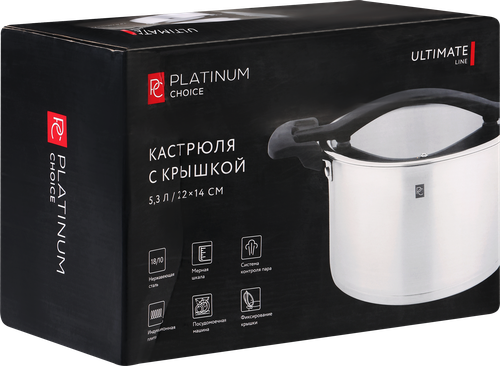 

Кастрюля Platinum choice Ultimate нержавеющая сталь 5.3 л