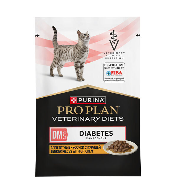 Влажный корм для кошек Pro Plan Veterinary Diets Diabetes Management при диабете с курицей 85 г