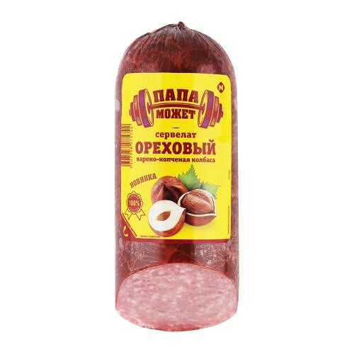 Колбаса Папа может Сервелат Ореховый варено-копченая 310 г
