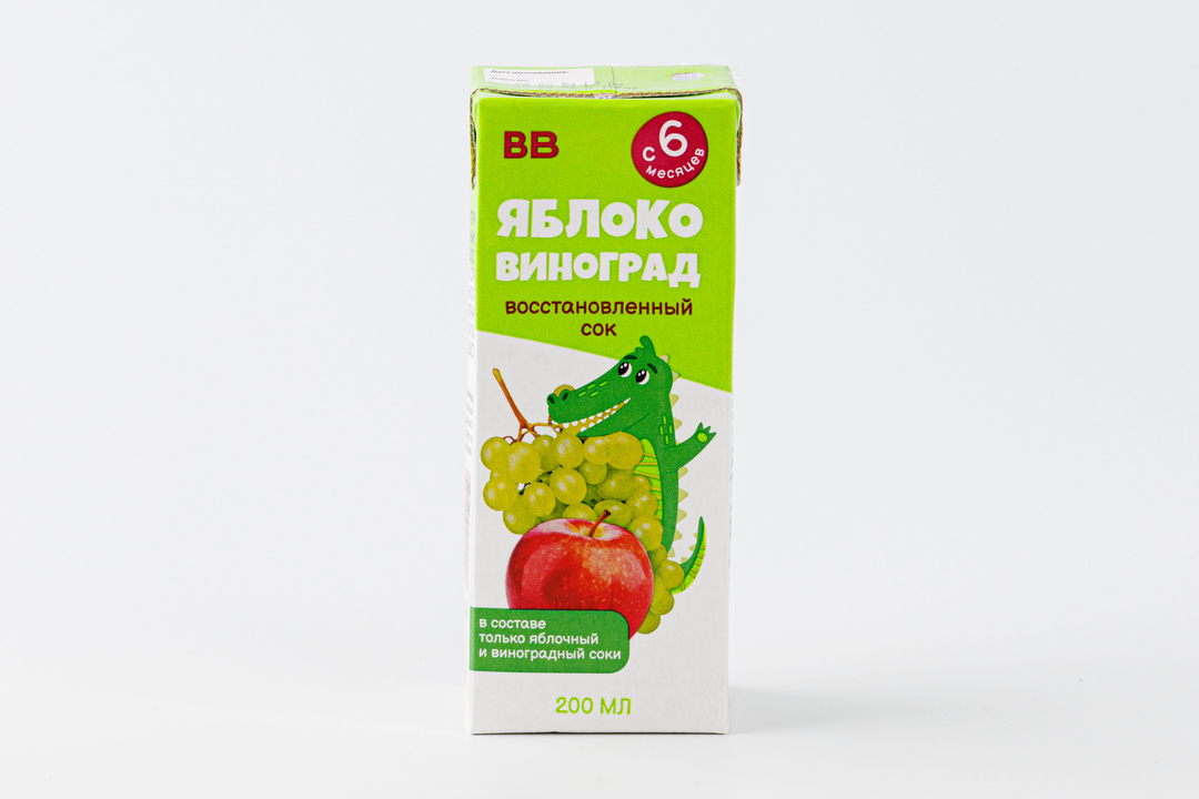 

Сок ВкусВилл яблочно-виноградный восстановленный, осветленный 200 мл