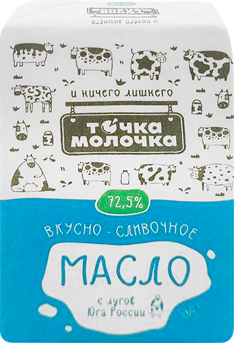 Масло сливочное Точка Молочка Крестьянское 72.5% 180 г