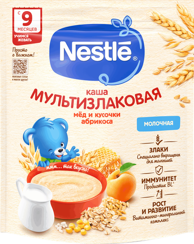 

Каша Nestle мультизлаковая молочная с медом и абрикосом с 9 месяцев 200 г