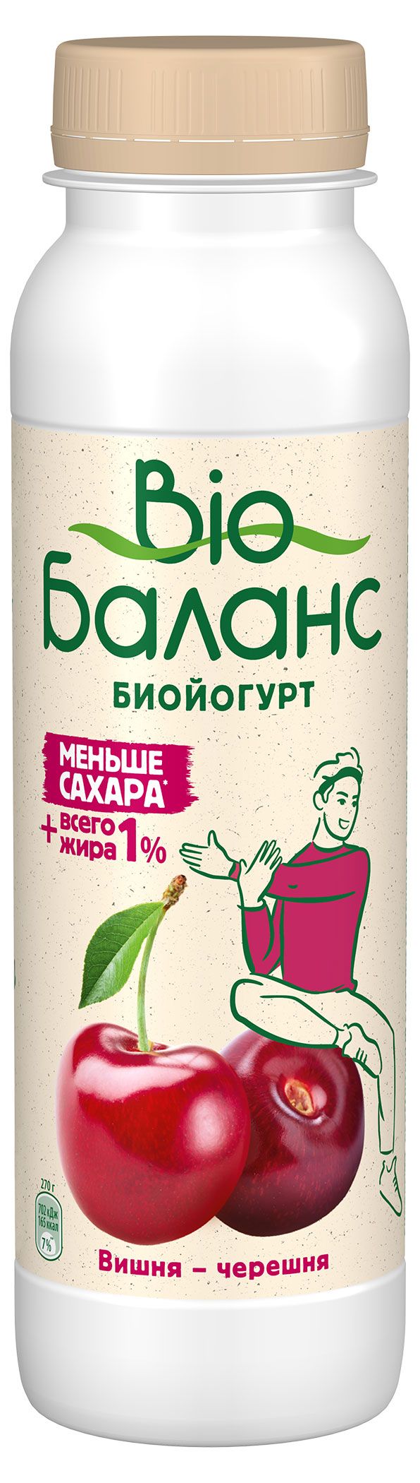

Биойогурт Bio Баланс с вишней и черешней 1%, 270 г