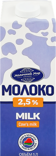 

Молоко стерилизованное Молочный Мир 2.5% 1 л