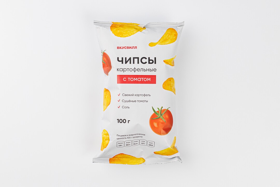

Чипсы ВкусВилл картофельные с томатом 100 г