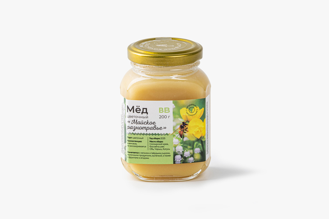 

Мед цветочный ВкусВилл Майское разнотравье 200 г